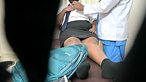 Schoolgirl Patient Bent Over by Horny Doctor in Hospital Exam