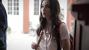 yo, that small tits teen sucked his big hard cock like a pro