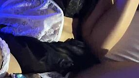 Watch my petite latina wife's pussy take a huge cumshot after missionary pounding in lingerie