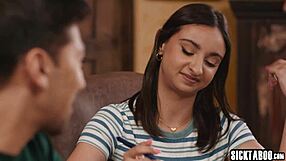 horny hailey rose's huge tits bounce as she titty fucks monster cock to save her job