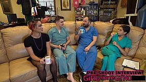 Channy Crossfire's Tanned Body Spreads for Anal Fingering and Striptease Backstage