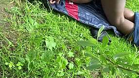 titties bounce wild in missionary fuck deep in the forest outdoors!