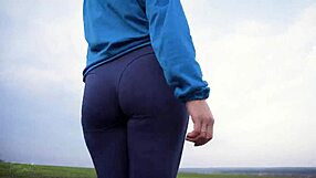 Milf Ass Teased in Tight Yoga Leggings Doggystyle Voyeur View