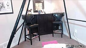 Maxine X Dildo-Fucks Chubby Asian Pussy in College Uniform Socks!