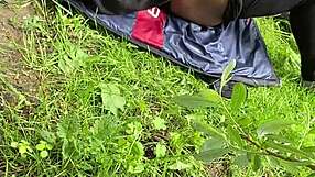 titties bounce wild in missionary fuck deep in the forest outdoors!