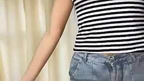 hot latina teen slowly strips undressing clothes ripped in leaked solo tease