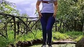 Busty Hottie in Tight Jeans Shows Off Curvy Ass