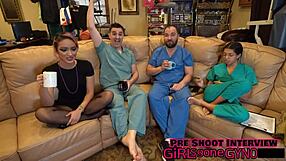 Channy Crossfire's Tanned Body Spreads for Anal Fingering and Striptease Backstage