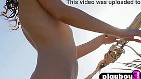 check out this sexy milf stripping her small tits and pussy outdoors in lingerie