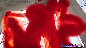 Skinny Redhead Madeline Amour Flexes Stripped Boldly