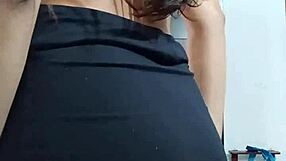 this innocent latina teen's perfect curvy tits shine on spy cam