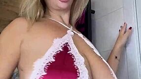 Big Natural Saggy Tits Flop With Ovals Of Nipples Spilling Bathrobe