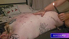 Curvy Babe's Tight Pussy Dripping in Hot Wax Massage Fetish