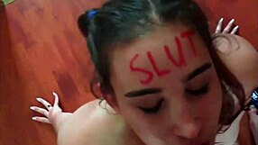 imagine this slut's lipstick-smeared lips sucking cock before face fuck