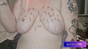 Curvy Babe's Tight Pussy Dripping in Hot Wax Massage Fetish