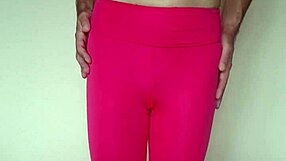Pink Leggings Hug Tight Workout Ass Close Up!