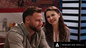 Petite Teen Liz Jordan Sneaks Diner Blowjob and Swallows Date's Cock Cumshot