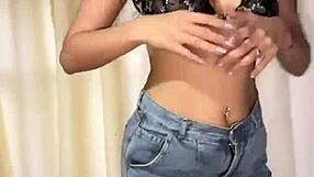 hot latina teen slowly strips undressing clothes ripped in leaked solo tease