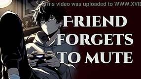 your gaming partner's unmuted moans reveal her secret masturbation