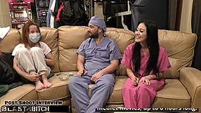 imagine blaire celeste's shaved nurse pussy filled with hot cum backstage