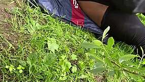 titties bounce wild in missionary fuck deep in the forest outdoors!