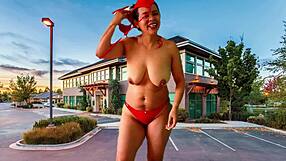 Stripping Tease Leads to Outdoor Parking Masturbation and Toy Play with Agarabas