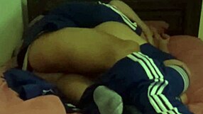 Horny Mexican schoolgirl begs for creampie doggystyle instead of class from behind