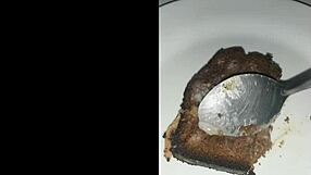 Blowbang bukkake cum feast on food draws you in