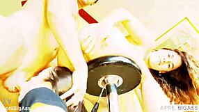 Dirty Threesome Ass-To-Mouth On Stool Swallows Anal Creampie For Belle Amore