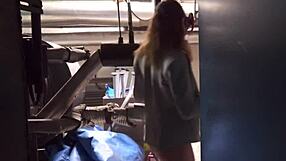 Feel the thrill as naked Jeny Smith sneaks lost corridors teasing