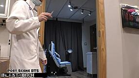 imagine blaire celeste's shaved nurse pussy filled with hot cum backstage