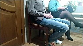 a stranger in heels sneaks a handjob on me in public waiting room call anytime