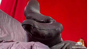 My anthracite nylon feet rub teasing close to your face in leggings