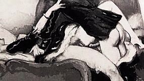 vintage erotic scenes showcase hairy beavers up close