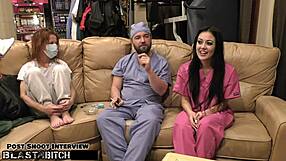 imagine blaire celeste's shaved nurse pussy filled with hot cum backstage