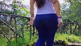 Busty Hottie in Tight Jeans Shows Off Curvy Ass