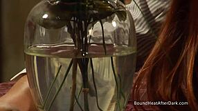 hear these submissive lesbian slaves moan loud from mistress's hardcore strapon domination