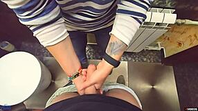 stranger fills my panties with cum again in restaurant toilet kinky