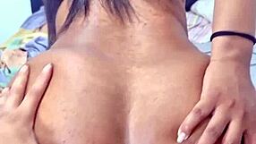 watch this big ass latina teen gape her asshole bent over on huge cock