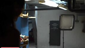 Feel the thrill as naked Jeny Smith sneaks lost corridors teasing