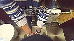 stranger fills my panties with cum again in restaurant toilet kinky