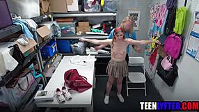 Teen Shoplifter Bribes Corrupt Mall Cop Pussy