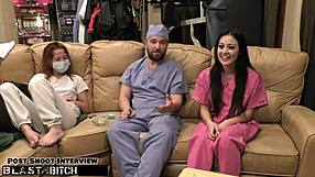 imagine blaire celeste's shaved nurse pussy filled with hot cum backstage