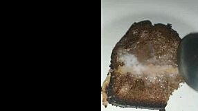 Blowbang bukkake cum feast on food draws you in