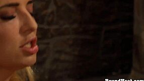 BUSTY LESBIAN SLAVE KNEELS LICKING MISTRESS PUSSY BONDAGE DOMINATION SUBMISSIVE MOANS