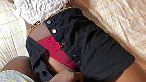 Pretty African teen in skirt takes rough pounding from big black cock