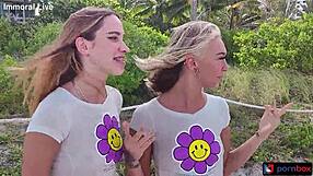 Chloe Temple and Khloe Kapri dive into double vaginal threesome with two quick creampies