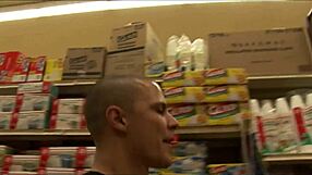 her checkered dress lifts as tits bounce and pussy takes cock