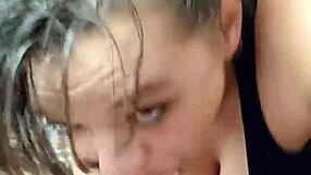 Quick deepthroat gag from miniskirt housewife sub slut close up