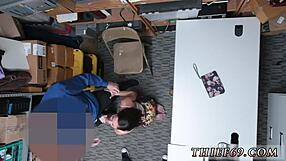 office police teen blonde big tits blows old man's cock hardcore at work petite uniform duty